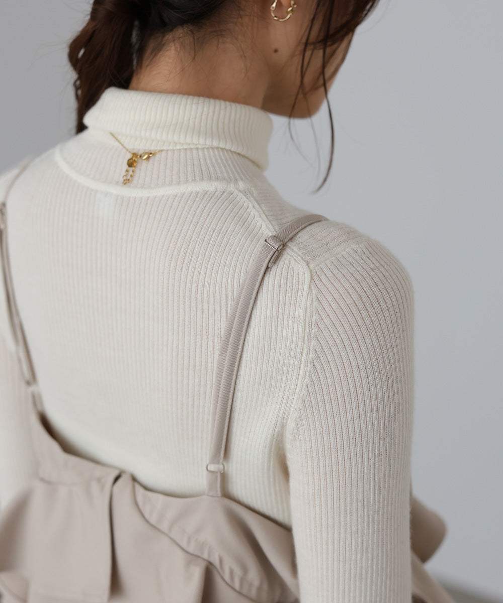 ペプラムキャミワンピース