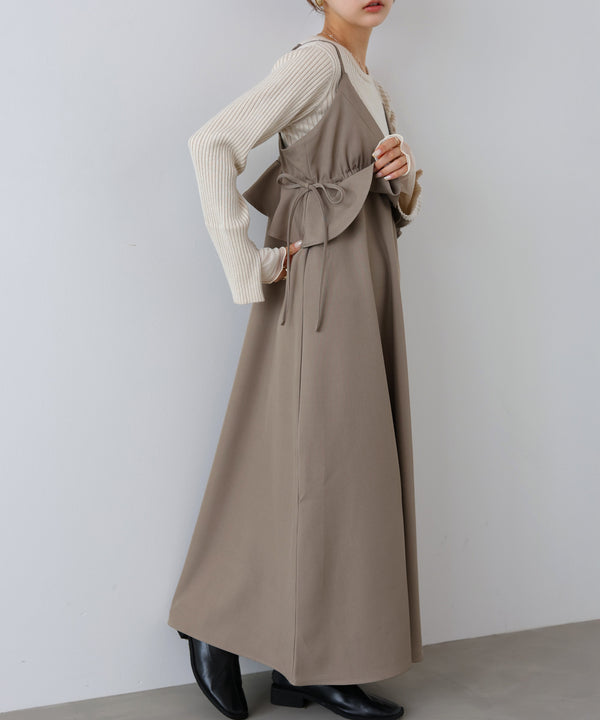 ペプラムキャミワンピース