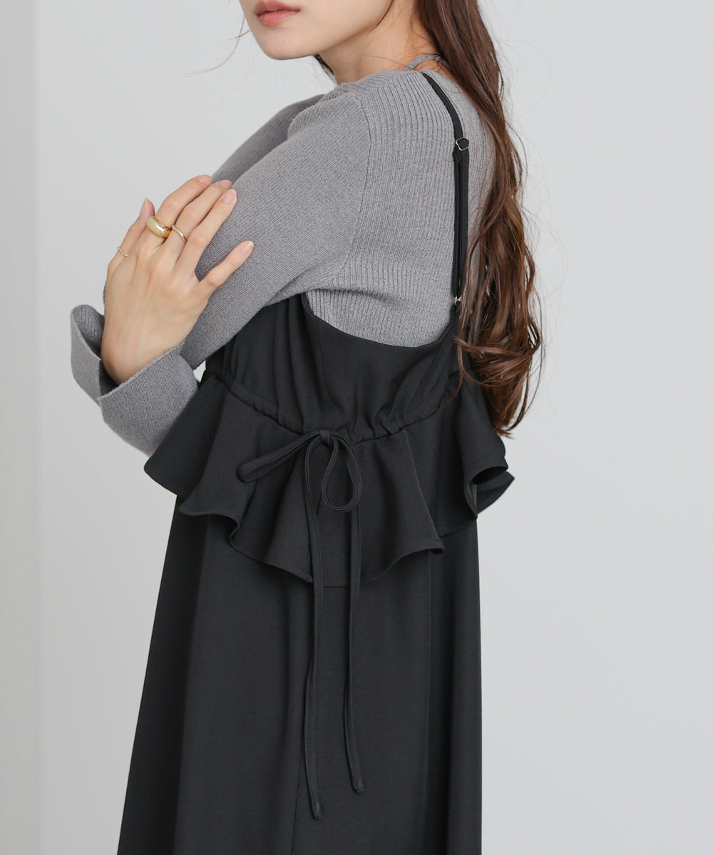 ペプラムキャミワンピース