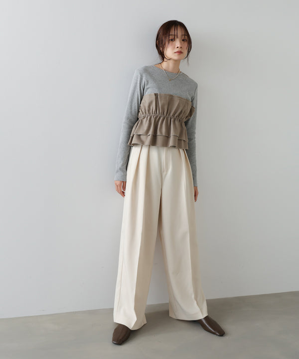 ツータックワイドパンツ