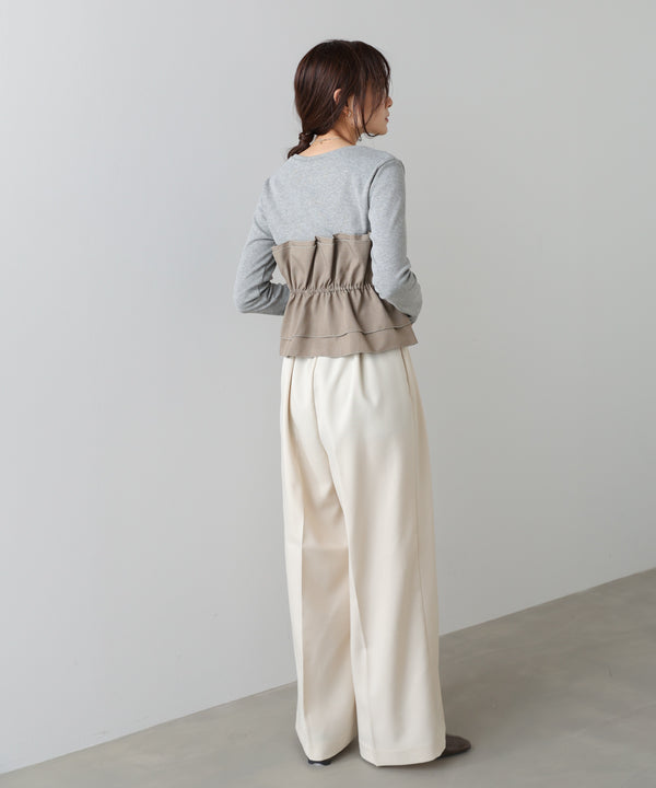 ツータックワイドパンツ