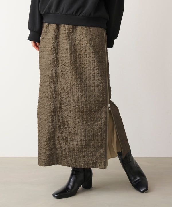 サイドＺＩＰエンボススカート［11/7発送予定］