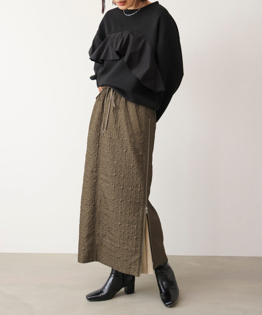 サイドＺＩＰエンボススカート［11/7発送予定］