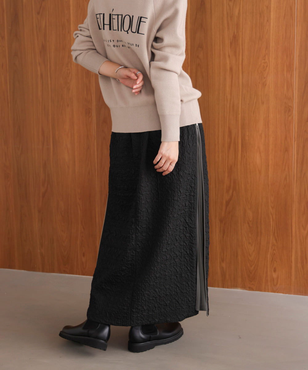 サイドＺＩＰエンボススカート［11/7発送予定］