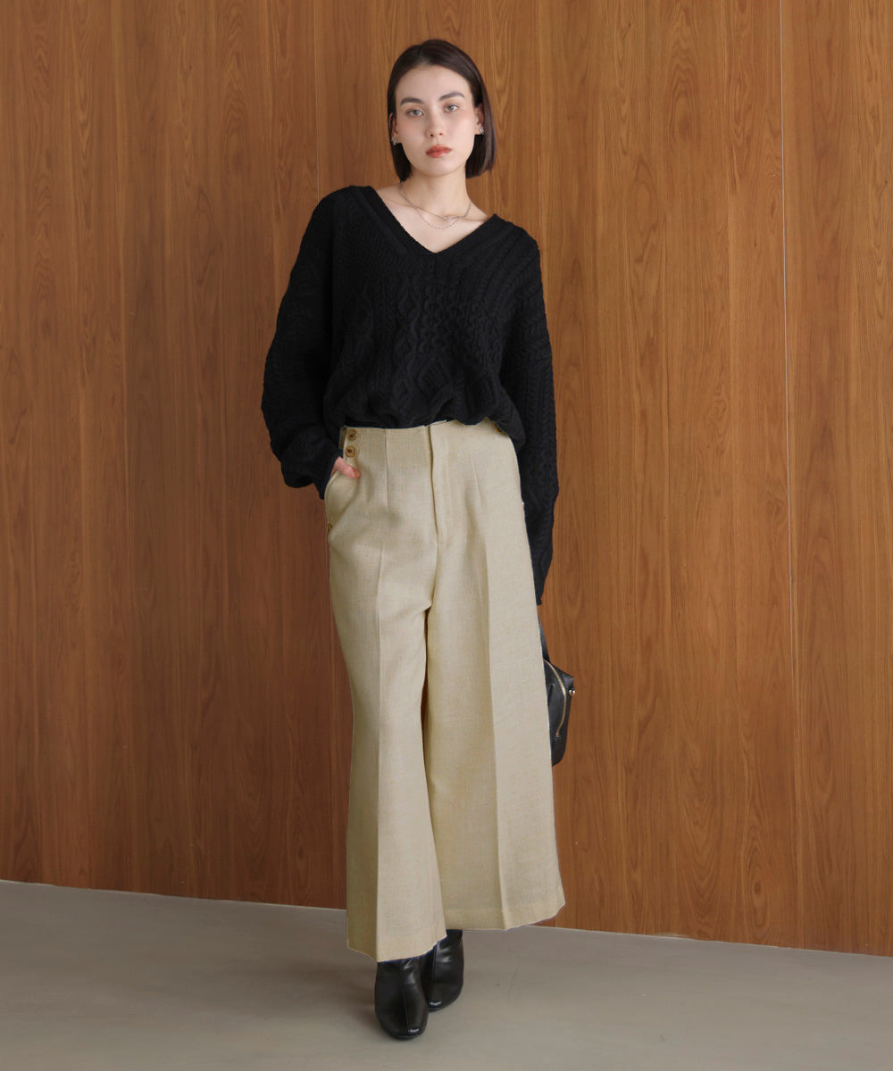 ブロッキングワイドパンツ