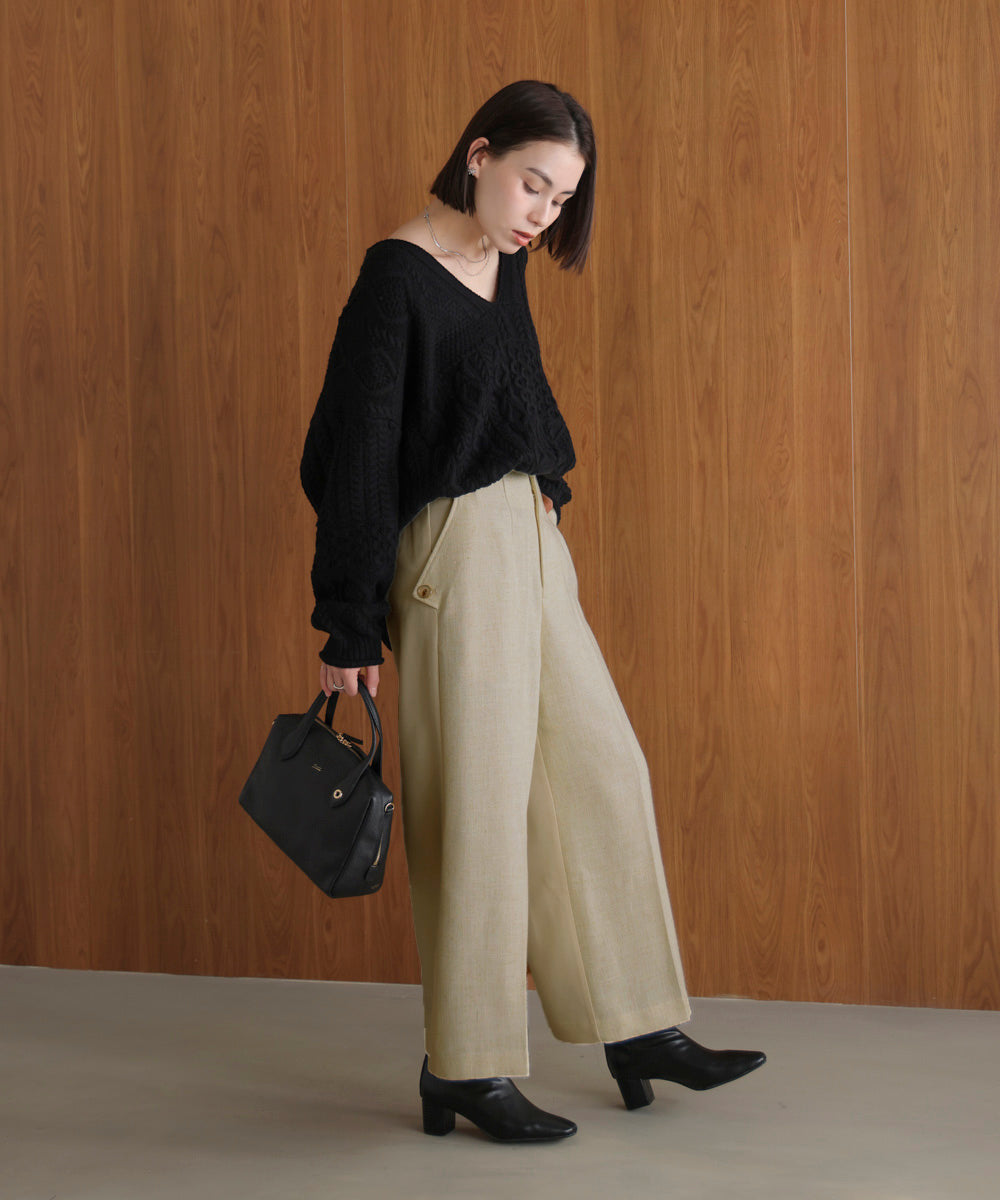 ブロッキングワイドパンツ