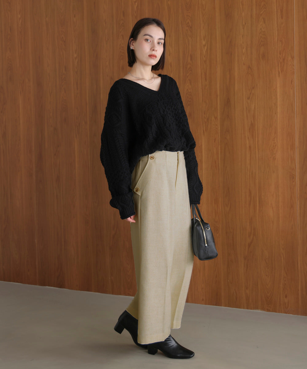 ブロッキングワイドパンツ