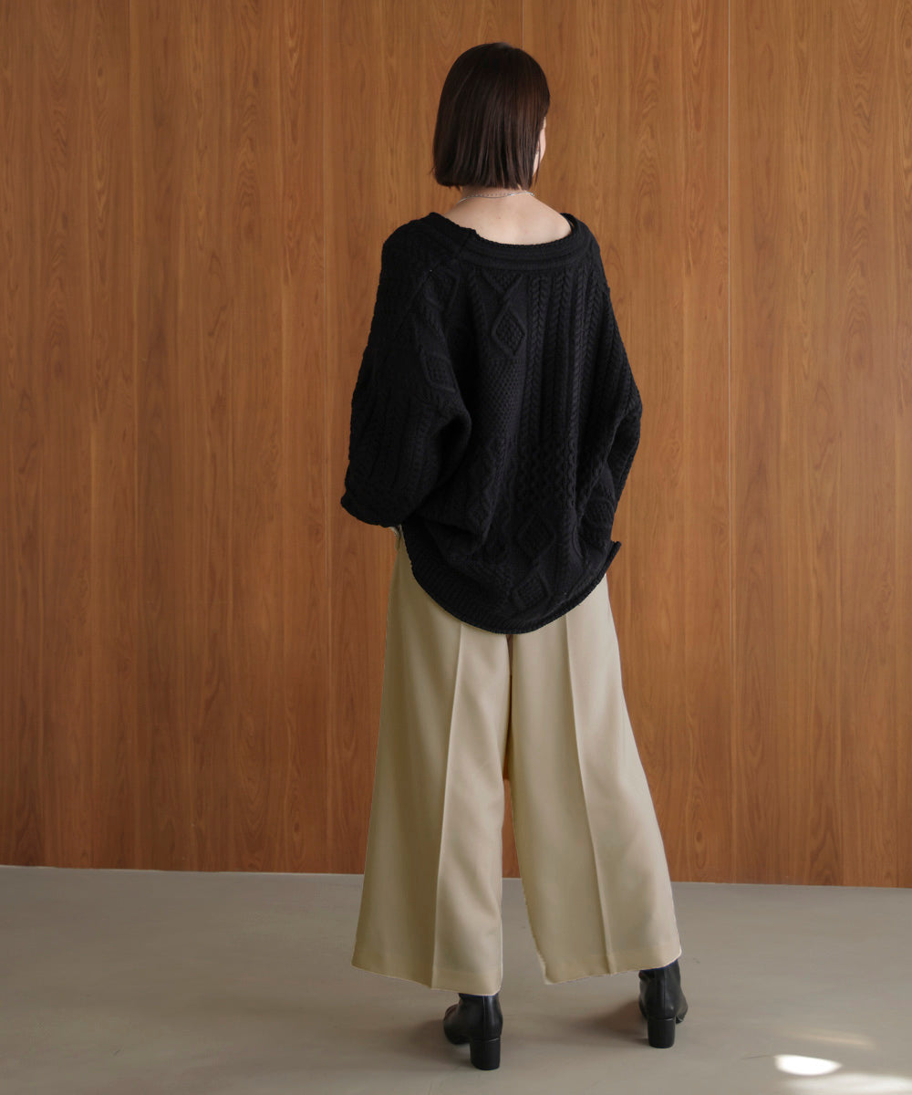 ブロッキングワイドパンツ