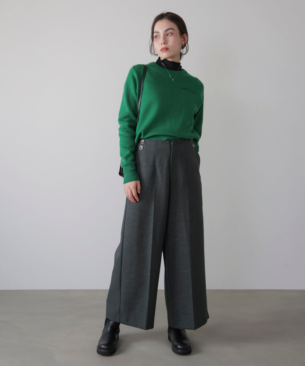 ブロッキングワイドパンツ