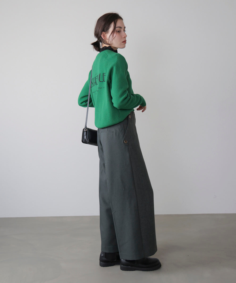 ブロッキングワイドパンツ