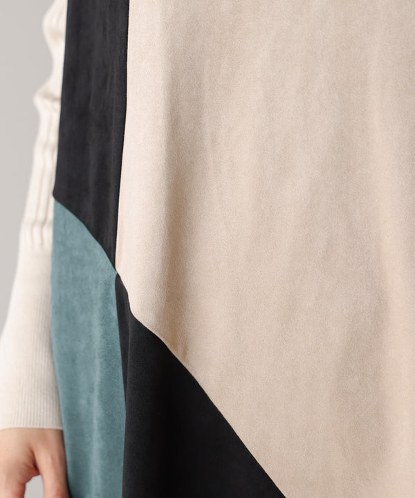 カラーブロックシルエットワンピース［11/7発送予定］
