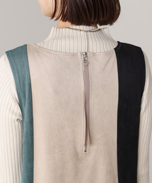 カラーブロックシルエットワンピース［11/7発送予定］