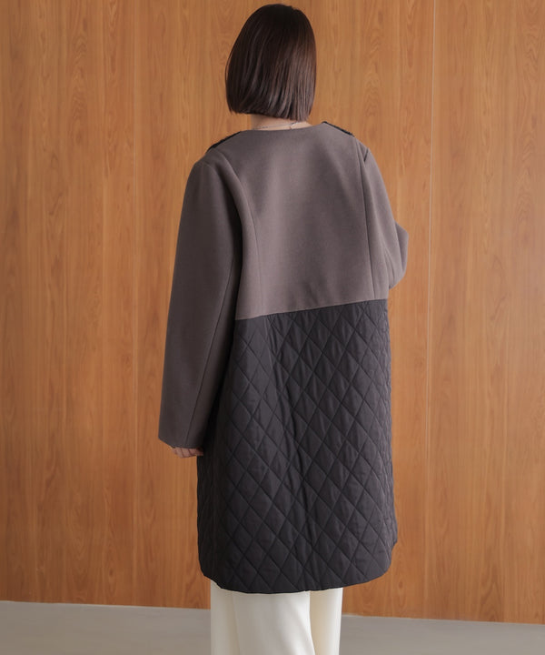 異素材配色コート［11/14発送予定］