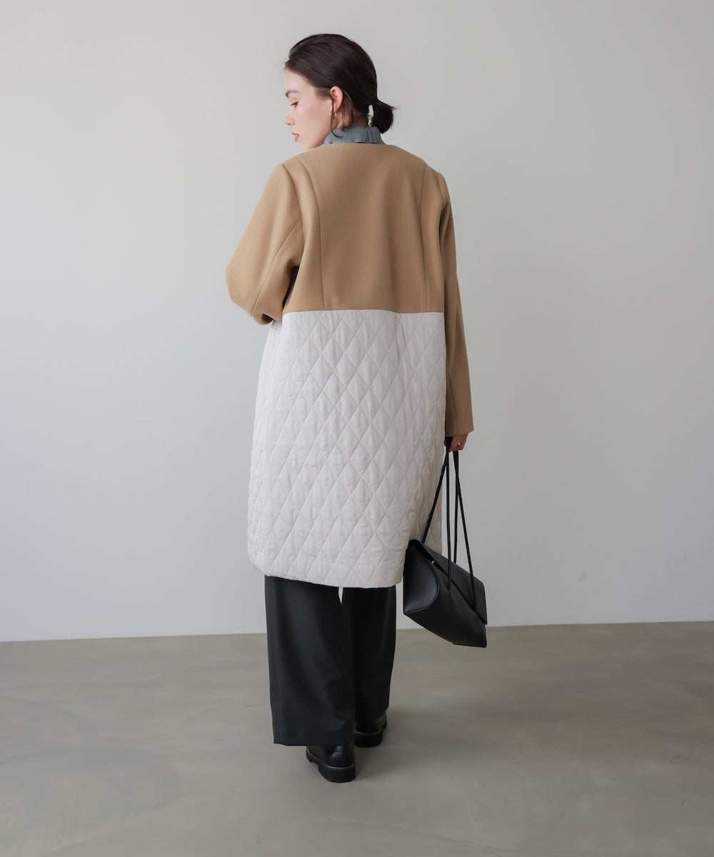 異素材配色コート［11/14発送予定］