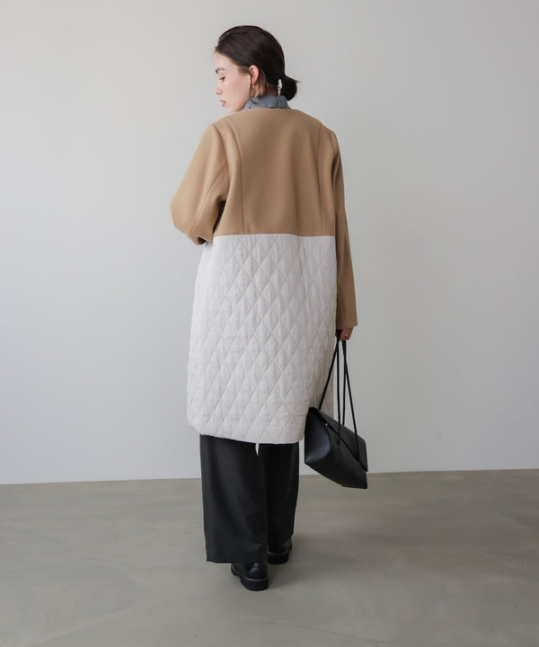 異素材配色コート［11/14発送予定］