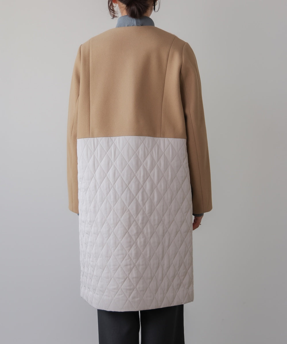 異素材配色コート［11/14発送予定］