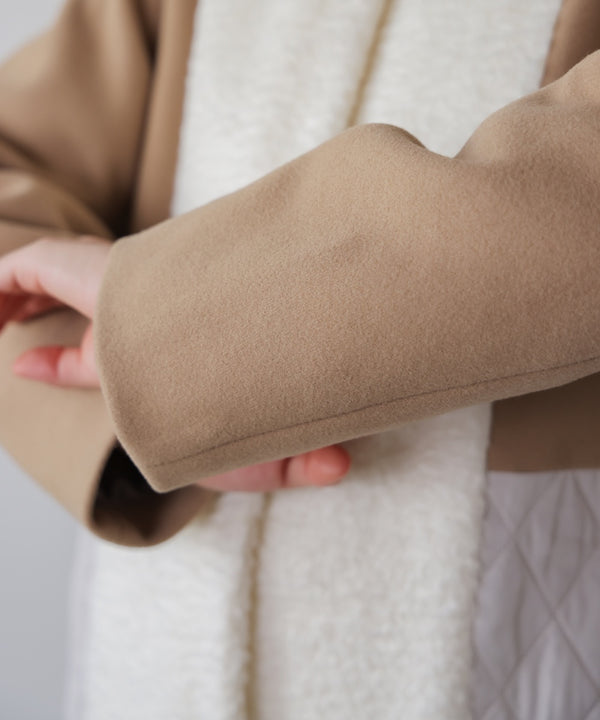 異素材配色コート［11/14発送予定］