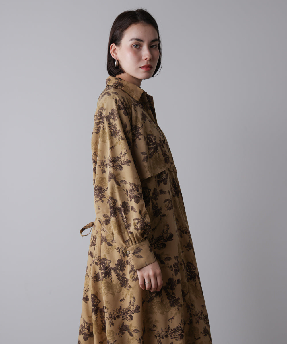 フロントフリル花柄ワンピース［11/12発送予定］