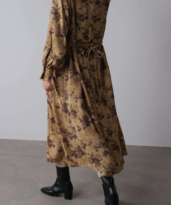 フロントフリル花柄ワンピース［11/12発送予定］