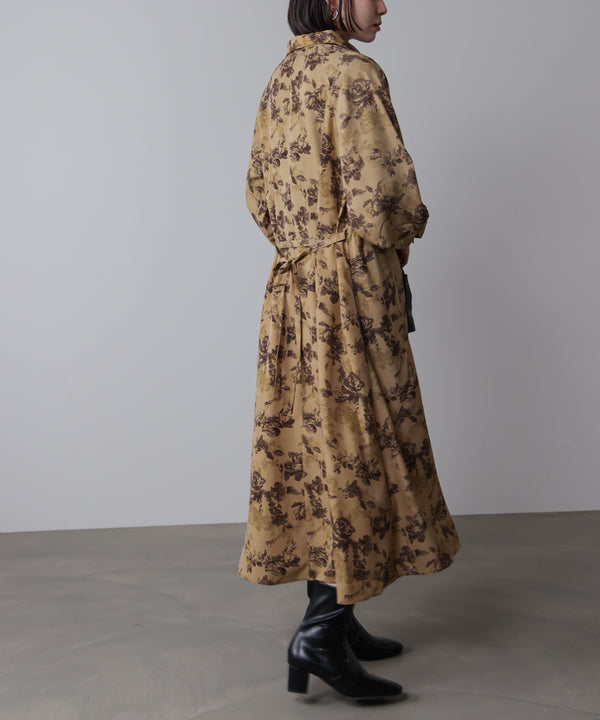 フロントフリル花柄ワンピース［11/12発送予定］