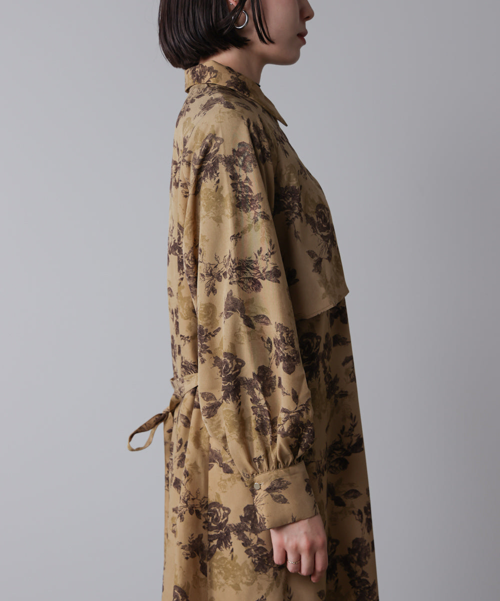 フロントフリル花柄ワンピース［11/12発送予定］