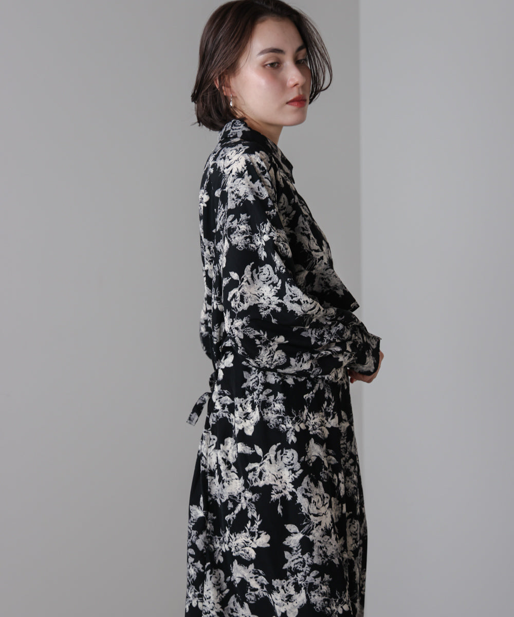 フロントフリル花柄ワンピース［11/12発送予定］