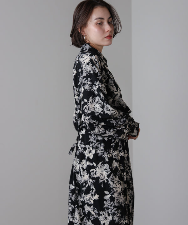 フロントフリル花柄ワンピース［11/12発送予定］