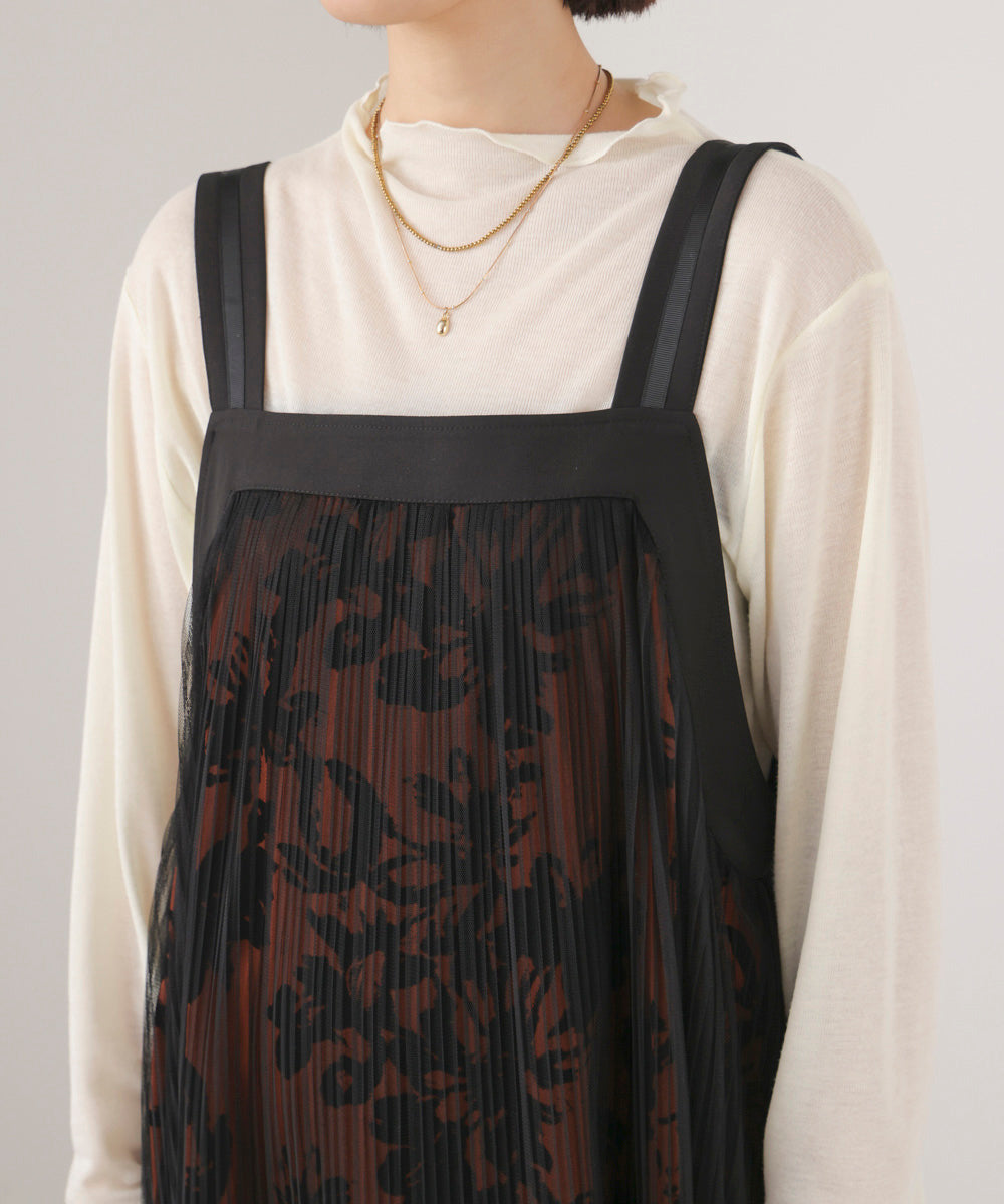 フロッキー花柄ジャンパースカート