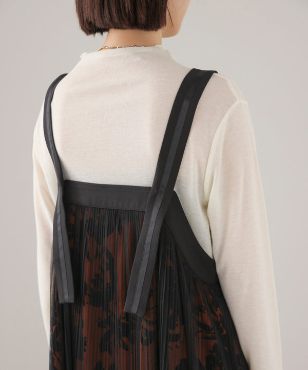 フロッキー花柄ジャンパースカート