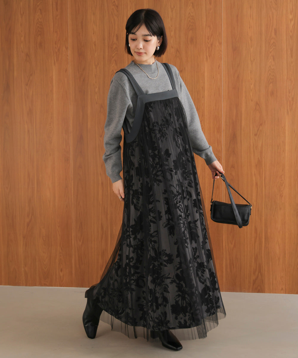 スローモーションブーケ～あの日の私の想い～柄ジャンパースカート 黒　店舗限定 スローモーションブーケ～あの日の私の想い～柄ジャンパースカートⅠ
