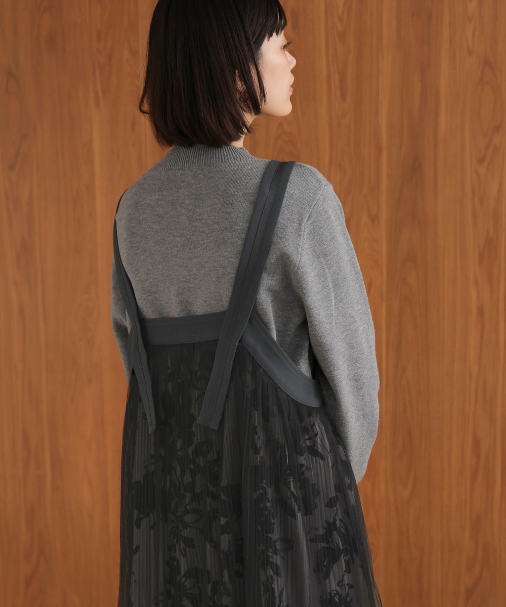 フロッキー花柄ジャンパースカート