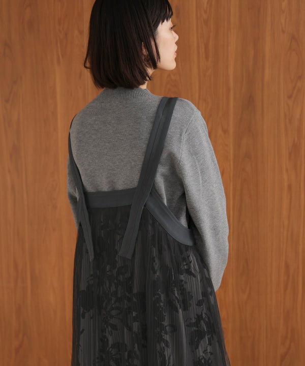 フロッキー花柄ジャンパースカート