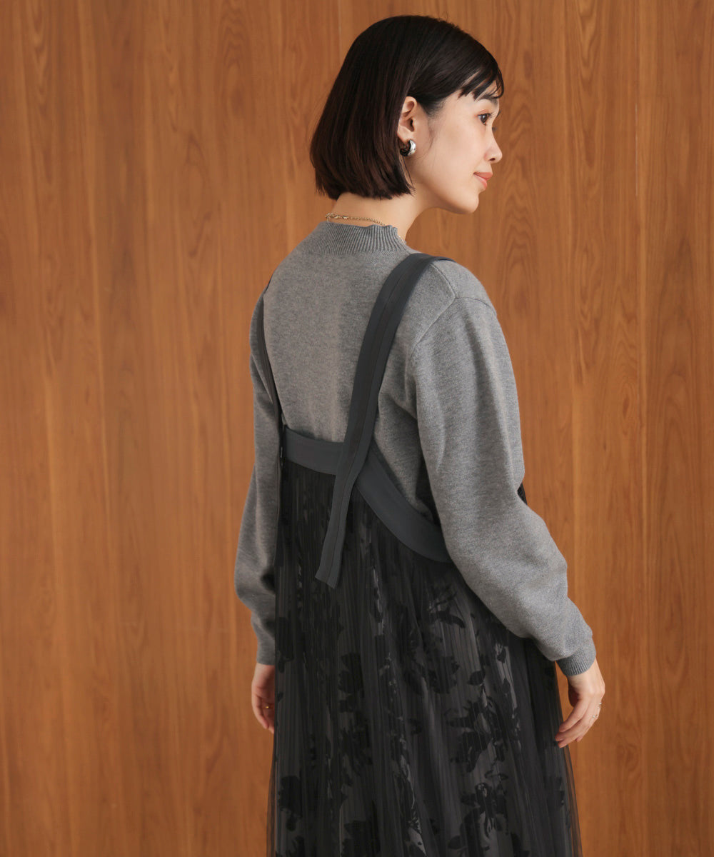 フロッキー花柄ジャンパースカート