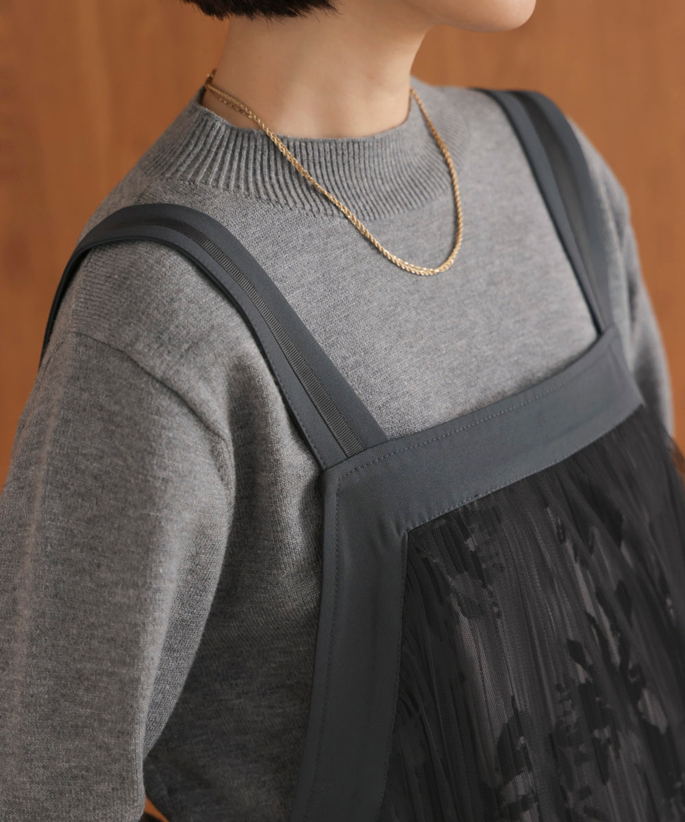 フロッキー花柄ジャンパースカート