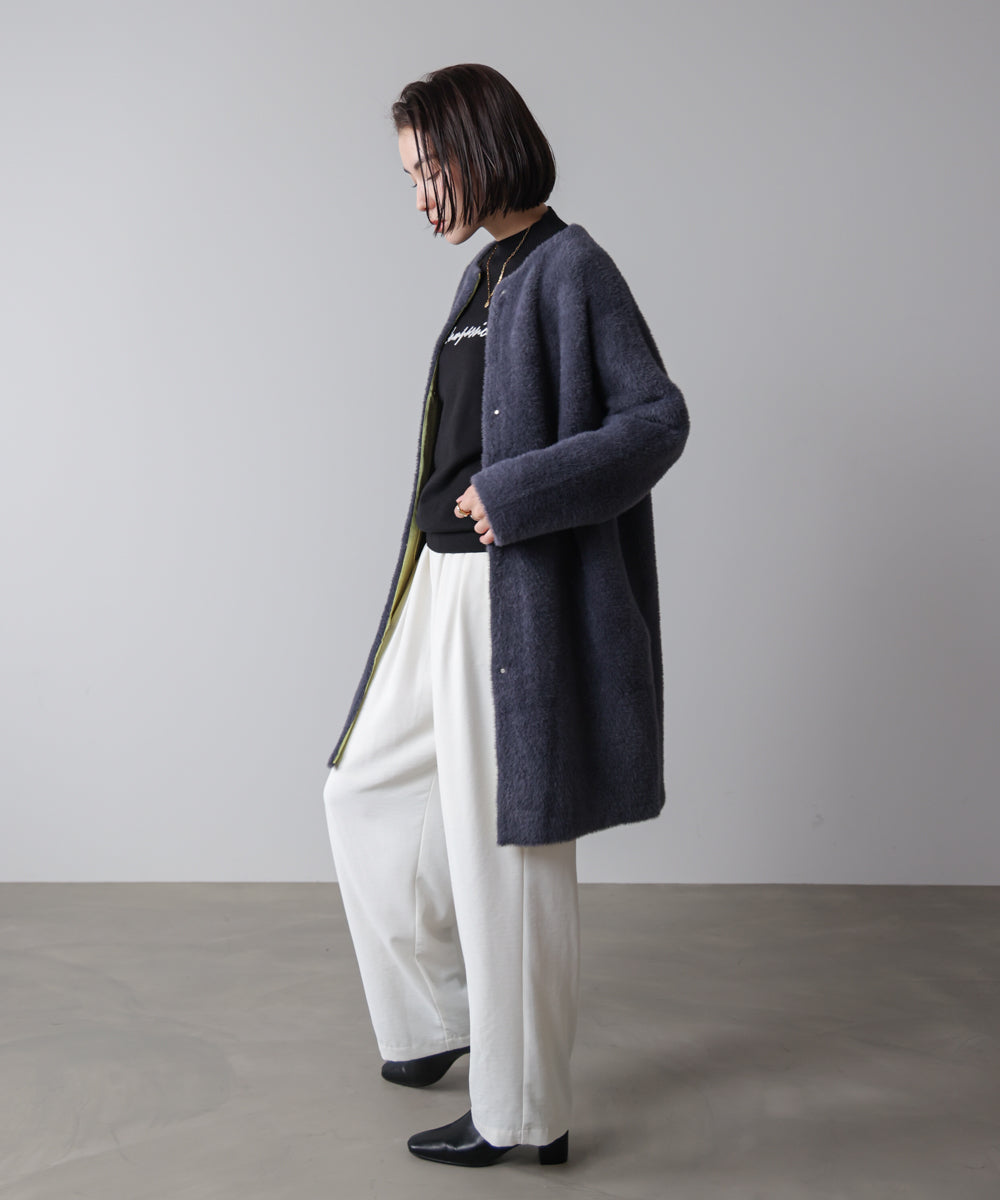 OHGA シャギーコーディガン グレー OHGA シャギーコーディガン グレー オーガOHGA シャギーコーディガン