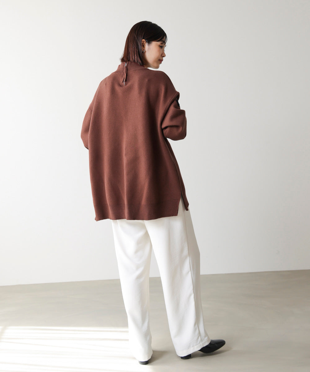 コード刺繍ハイネックチュニック［10/31発送予定］