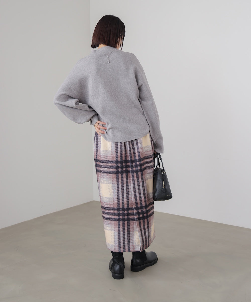 袖バルーンジャガードニットプルオーバー