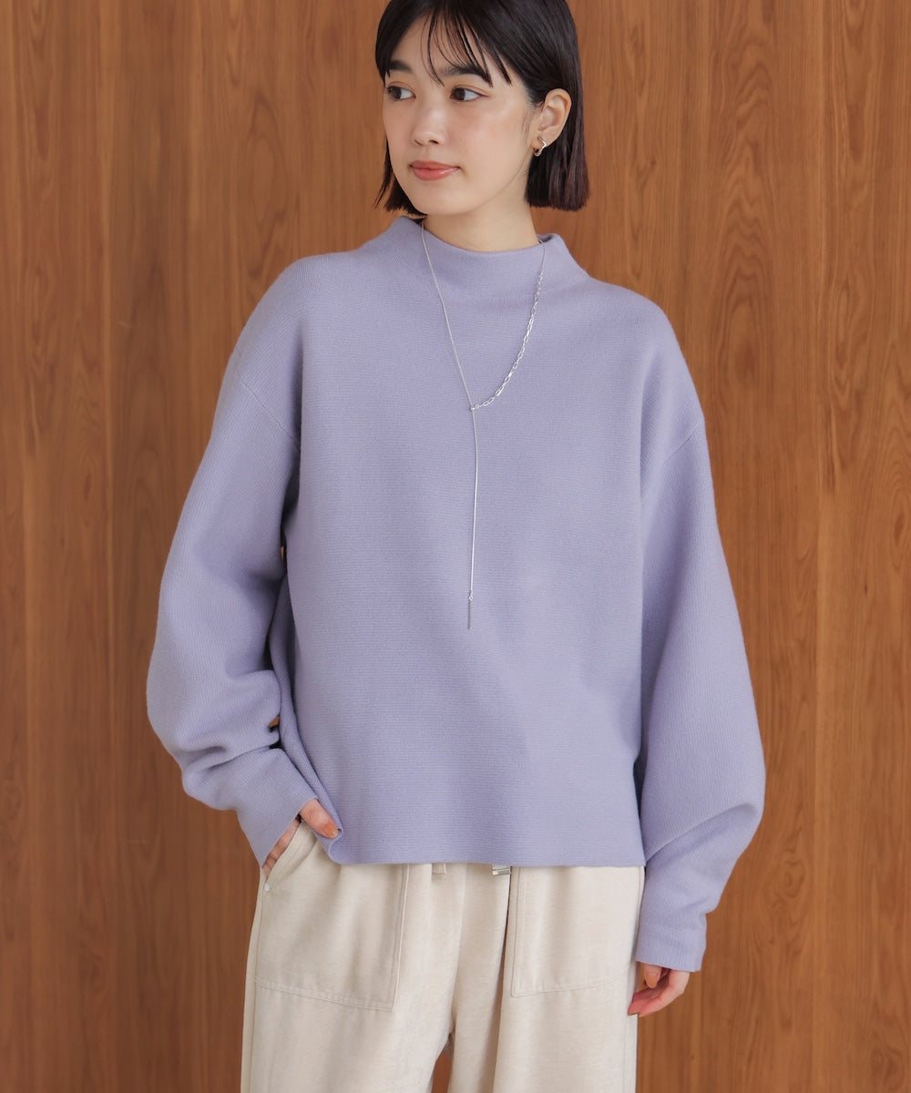 袖バルーンジャガードニットプルオーバー