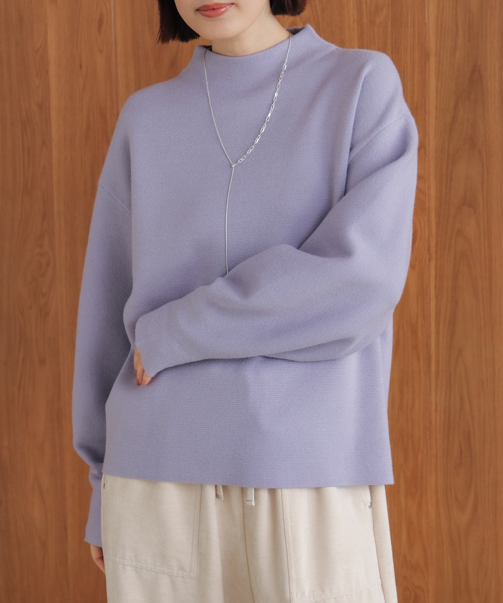 袖バルーンジャガードニットプルオーバー