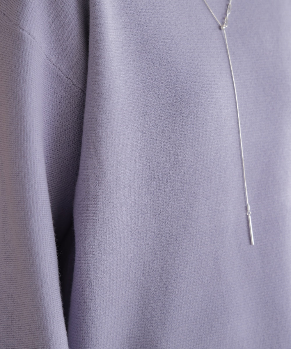 袖バルーンジャガードニットプルオーバー