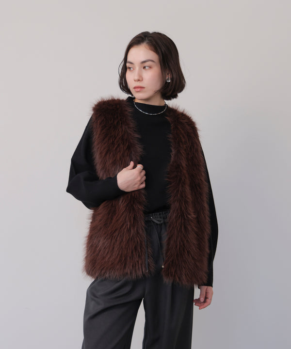 袖バルーンジャガードニットプルオーバー