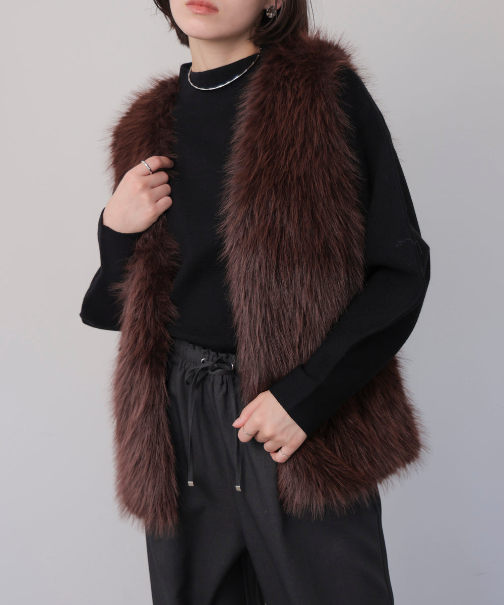 袖バルーンジャガードニットプルオーバー