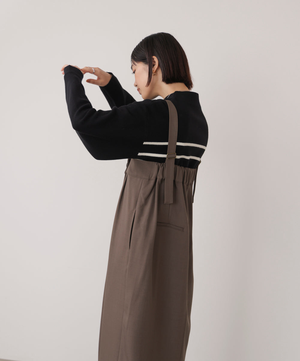 袖バルーンジャガードニットプルオーバー