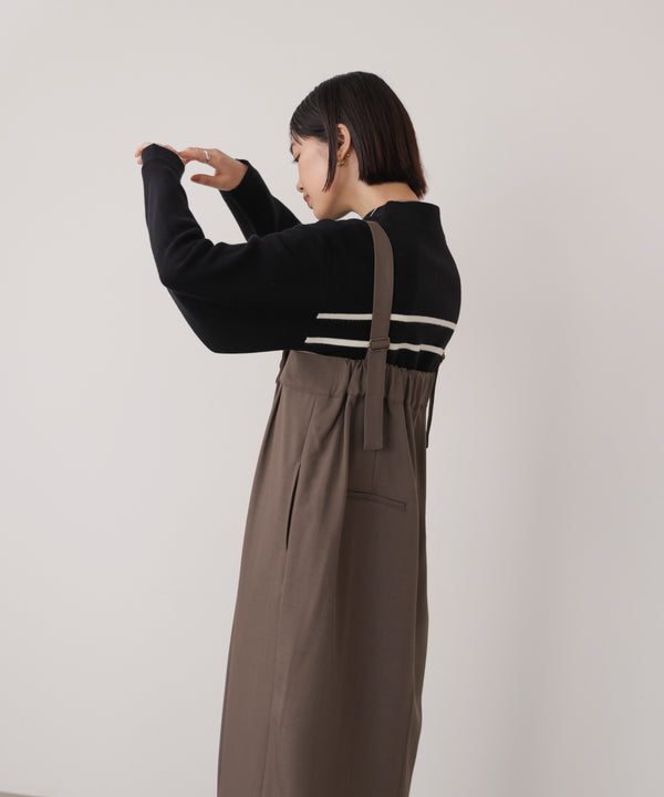 袖バルーンジャガードニットプルオーバー