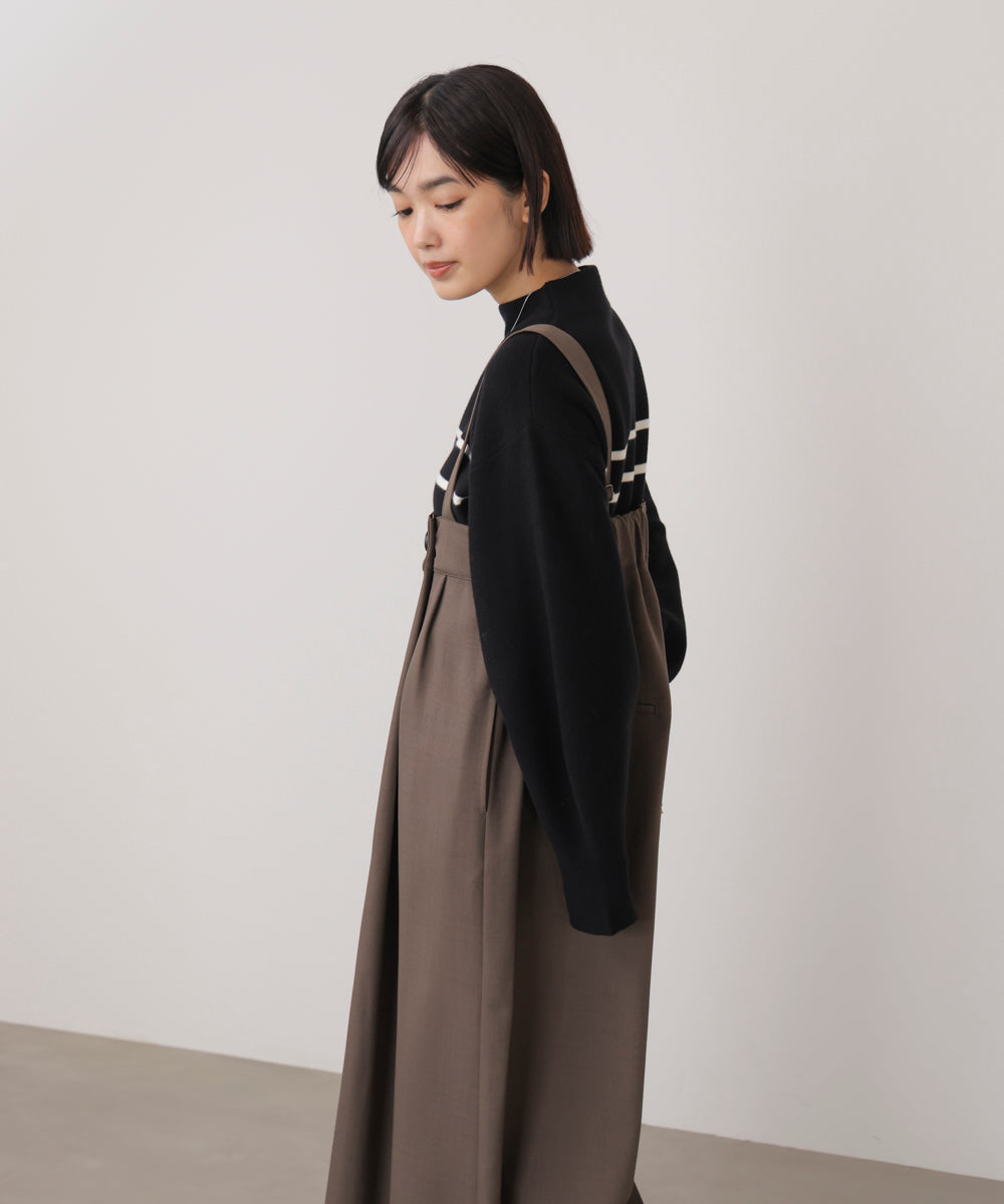 袖バルーンジャガードニットプルオーバー