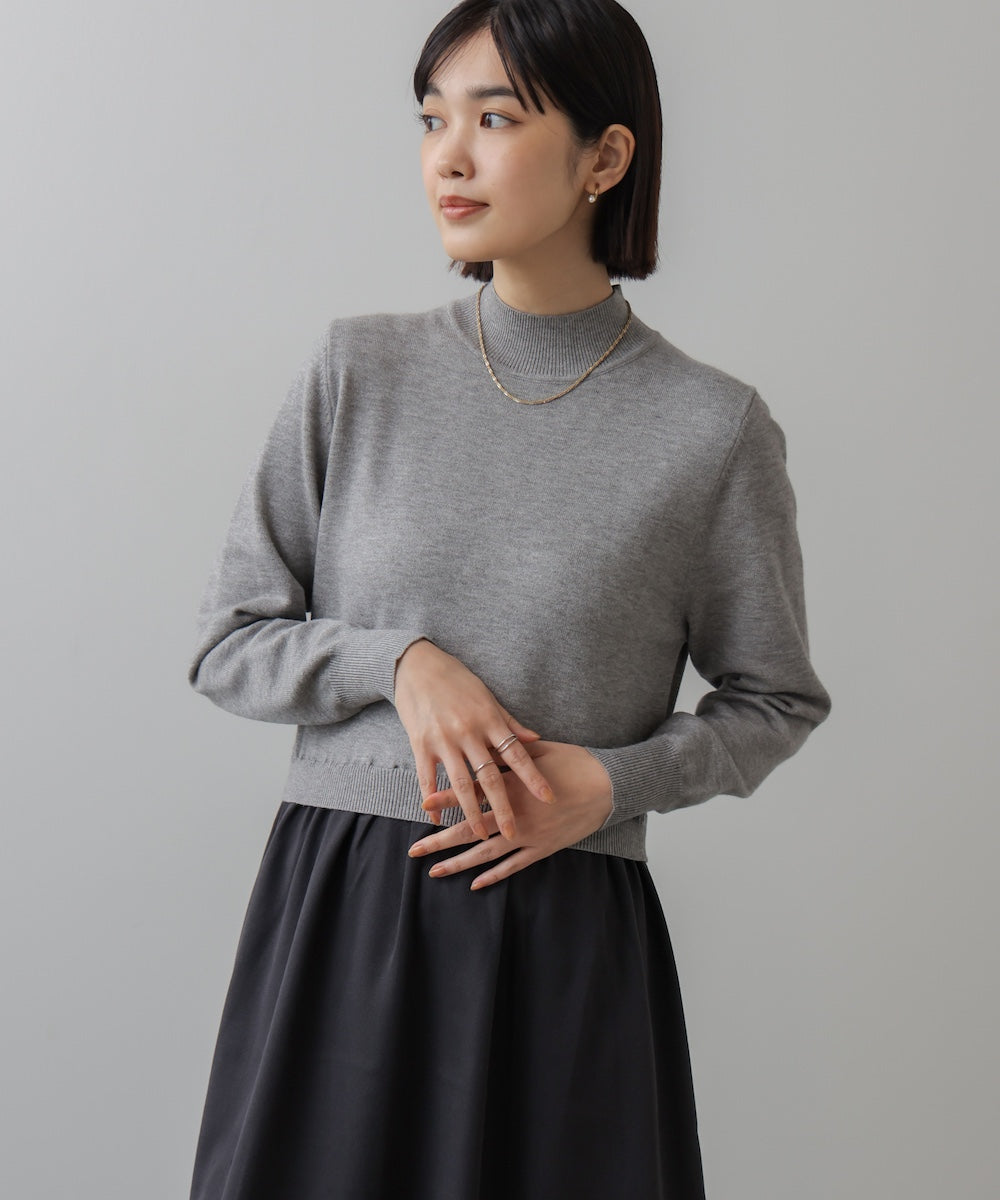 布帛ドッキングニットワンピース［11/28発送予定］