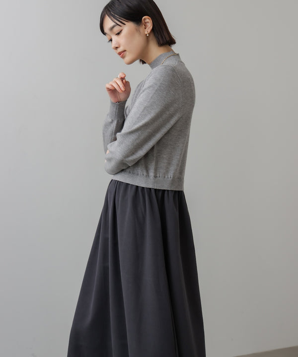 布帛ドッキングニットワンピース［11/28発送予定］