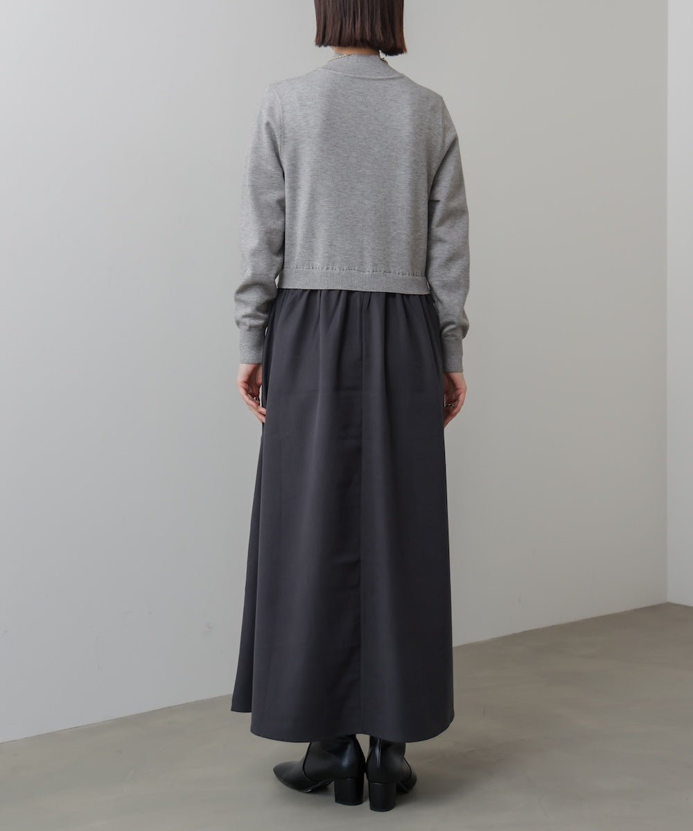 布帛ドッキングニットワンピース［11/28発送予定］