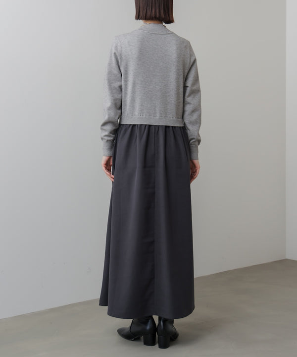 布帛ドッキングニットワンピース［11/28発送予定］