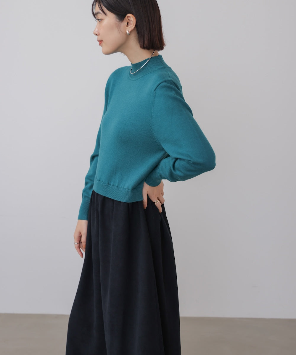 布帛ドッキングニットワンピース［11/28発送予定］